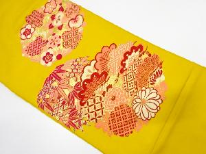 アンティーク　花丸模様織り出し袋帯（着用可）